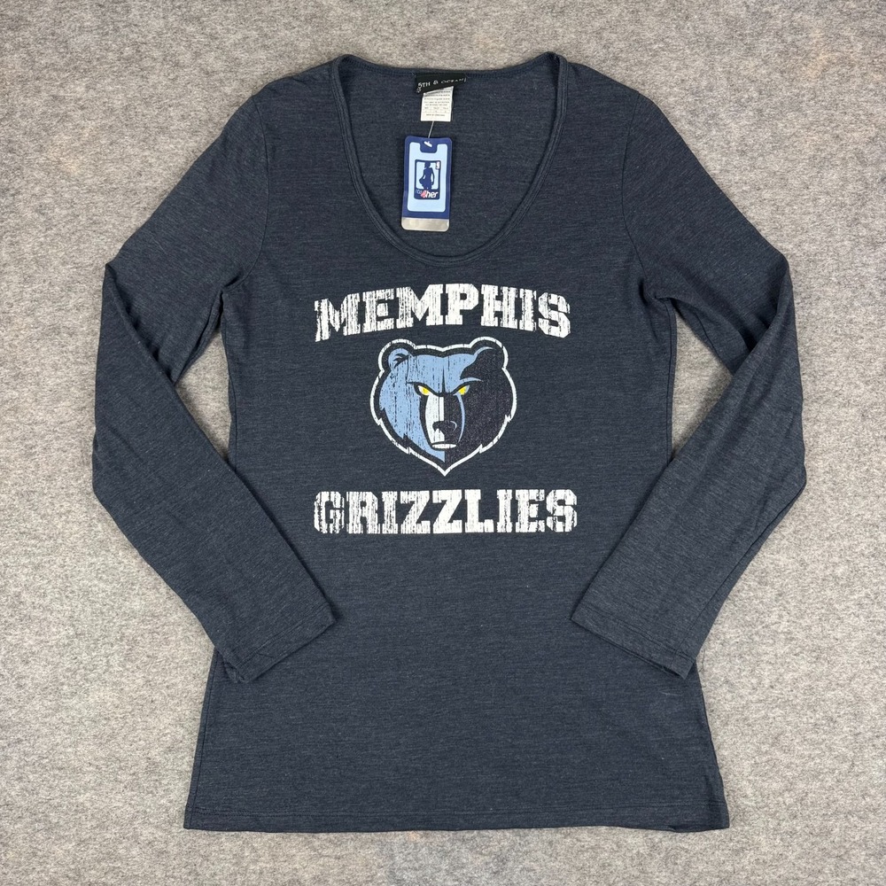 5th & Ocean Memphis Grizzlies Long Sleeve Shirt Blue Womens Large L
